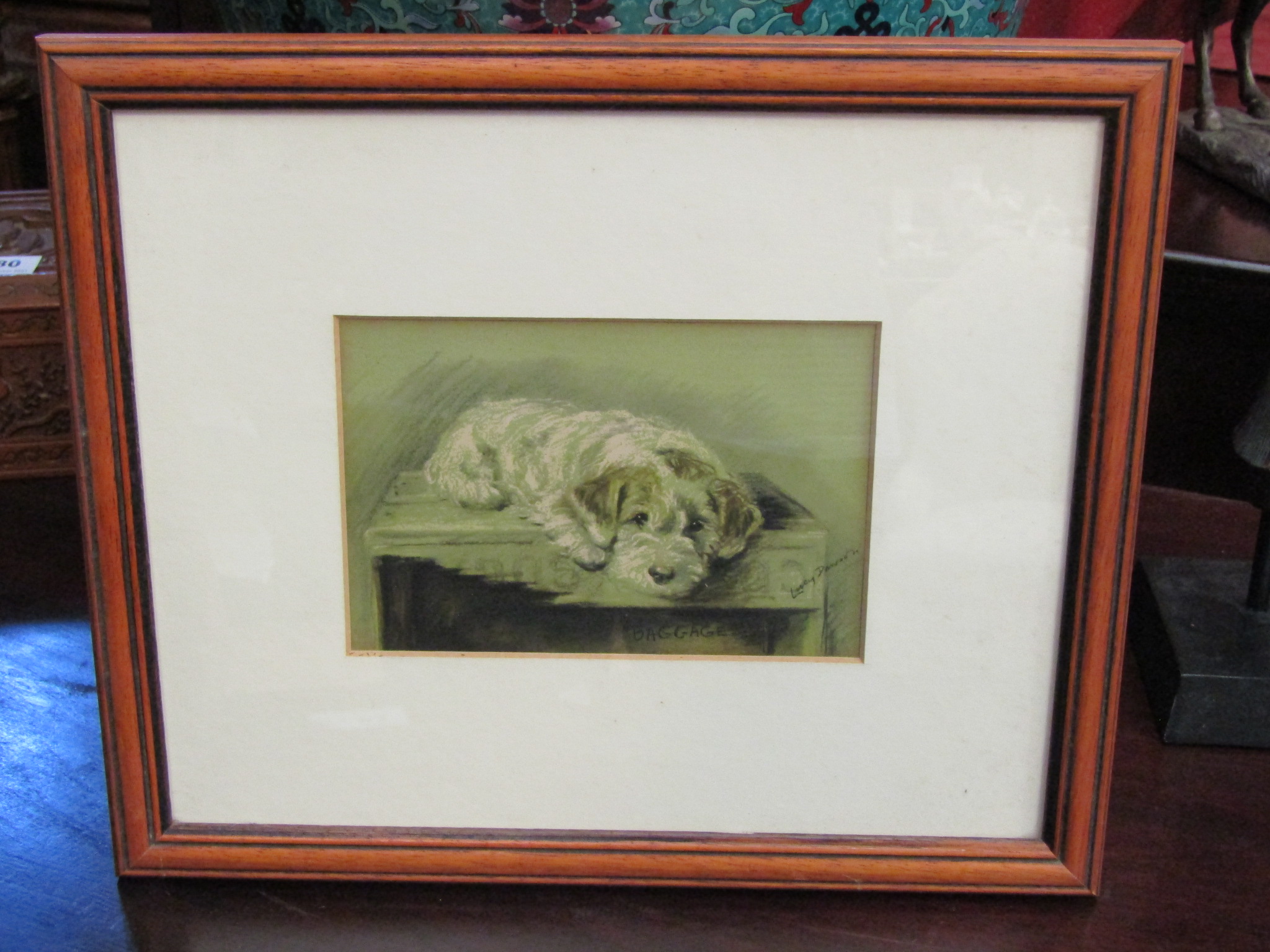 Lucy Dawson: A print of a terrier dog framed and glazed, - Image 2 of 3