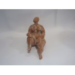 A studio pottery terracotta figure of a nude woman,