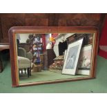 An inlaid overmantel mirror,