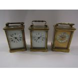 Three brass cased carriage clocks