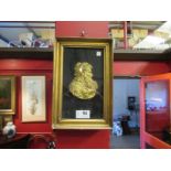 A 19th Century high relief bust of bearded gentleman in gilt case,