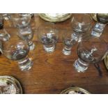A part suite of Caithness retro glasses with smoke heather glass bowls and dish (20)