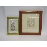 Two limited edition etchings "Pensive Rabbit" by S.