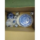 A quantity of blue and white china including Spode's Tower pattern, Copeland Spode's Blue Italian,