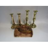 Two pairs of candlesticks,