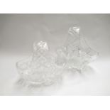 Two crystal glass baskets including Bohemia