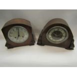 Two wooden mantel clocks