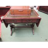 A reproduction occasional sofa table,