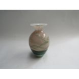 A Gozo glass vase with cream and green swirls,