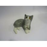 A Winstanley grey and white cat figure