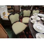 A set of six rosewood bobbin turned dining chairs