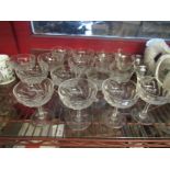 A selection of drinking glasses to include three Edwardian,