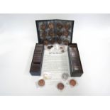 Two boxes of coinage including copper and reproductions,