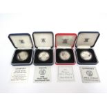 Four Guernsey silver proof £2 coins including 900th Anniversary of the death of William The