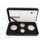 A 2008 Royal Mint UK silver proof Piedfort four coin collection,