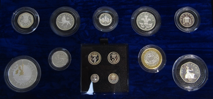 A Royal Mint UK Millennium silver collection with nine coins and Maundy set, - Image 2 of 2