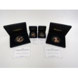 Four cased Westminster Mint Piedfort Coronation Jubilee issue coins