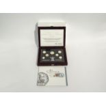 A Royal Mint silver proof 1996 Silver Anniversary Collection of seven coins,