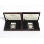 Two King George V 1935 Silver Jubilee crowns, cased and boxed,