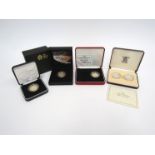 Five silver proof £2 coins including 1989 £2 silver Piedfort set,