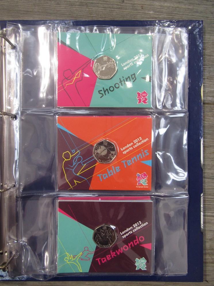 A London 2012 Sports Collection album of 50p coins - Image 7 of 9