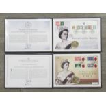 Four Westminster mint coin covers - Portraits of Her Majesty, 60th Anniversary of the Coronation,