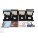 Four boxed Royal Mint silver proof coins including Wedgwood 260th Anniversary 2019 £2 and 1000th