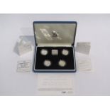 A 1994-1997 Royal Mint UK silver proof Piedfort one pound set