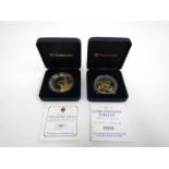 Two cased Westminster Mint silver proof £5 for Jersey and Guernsey - The Crown Jewels and