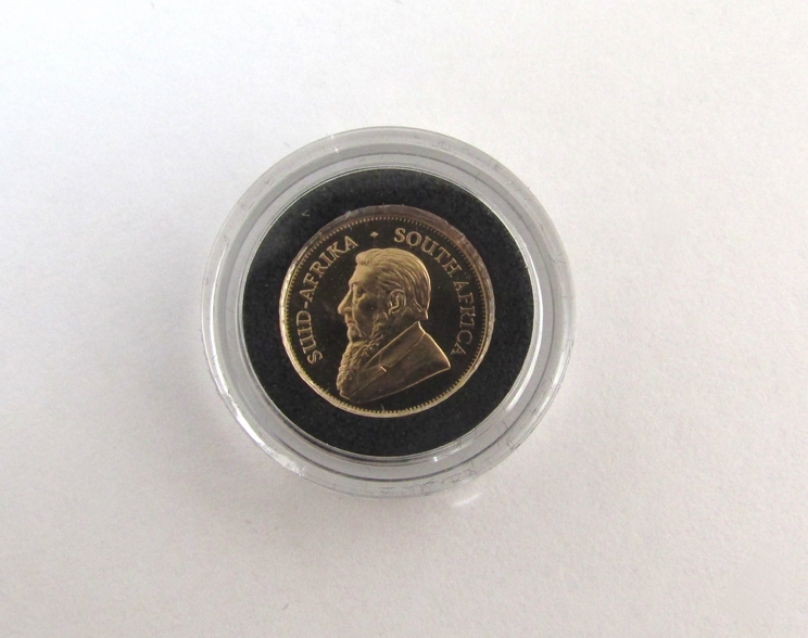 A 2017 50th Anniversary Krugerrand 1/20th oz gold proof coin, South African Mint, cased and boxed, - Image 3 of 3