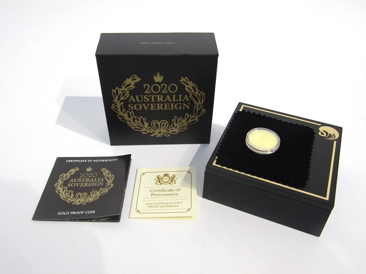 A 2020 Australian sovereign, gold proof, The Perth Mint,