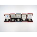 Seven silver proof 50p coins including Benjamin Britten