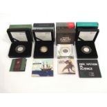 Four Royal Mint UK silver proof coins including "Withdrawal from the European Union 2020" 50p etc