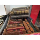 A quantity of leather bindings and antiquarian volumes