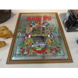 A Martini advertising mirror, framed,