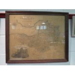 An oak framed map of Somerset by Col.