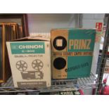 A boxed Chinon 8mm projector and boxed Prinz super-8 movie projector (2)