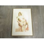 TREVOR STUBLEY (1932-2010): A framed and glazed watercolour of a female nude. Signed bottom right.