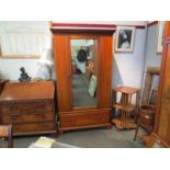 A late Victorian mahogany wardrobe,