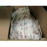 Four pairs of assorted floral curtains,