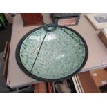 A mosaic glass lamp shade,