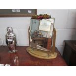 A 1920's bevel edged dressing table mirror, slight damage,