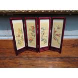 A miniature oriental design folding display screen,