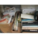 Two boxes of books relating to windmills, flour and corn mills,