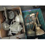 Two boxes containing tilley lamps,