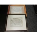 Two 19th Century framed and glazed map prints of Norfolk