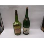 A glass punch set, magnum champagne bottle,