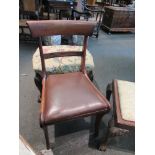 A set of four early Victorian mahogany side chairs with pierced foliate back splats,