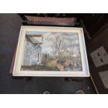 JOHN MUNNINGS: An oil on board of Great Blackenham mill in c1900, signed,