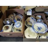 Two boxes containing a quantity of Royal Doulton "Norfolk" pattern dinner wares including lidded